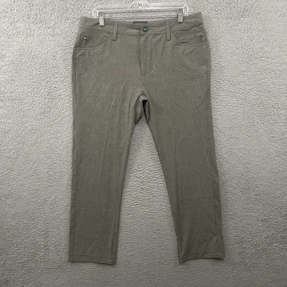 Linksoul Pants Mens 34x29 Gray Chino Flat Front Performance Stretch Pockets Golf